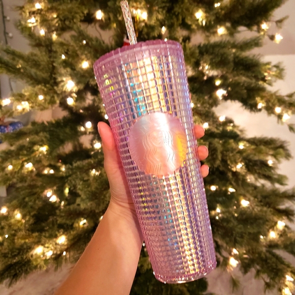 NEW Venti Pink Disco Stud Holiday Tumbler 24 oz.